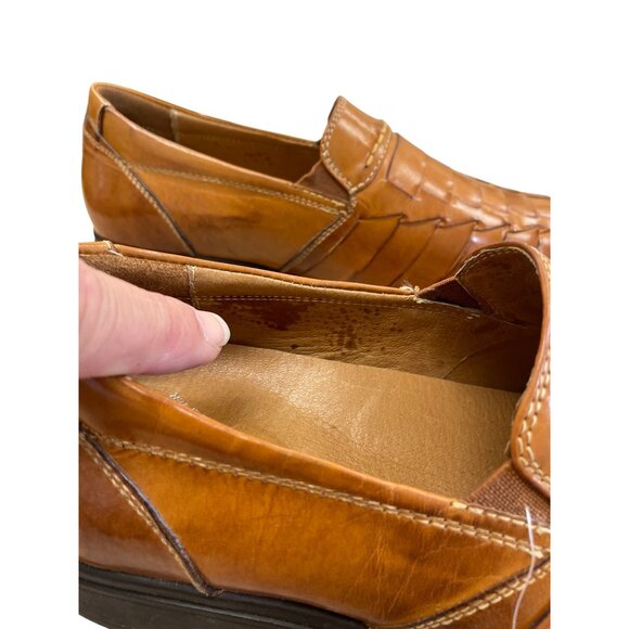 Gravity Defyer mens brown leather slip on loafers shoes SIze 8 SKU 8426 - Picture 5 of 16